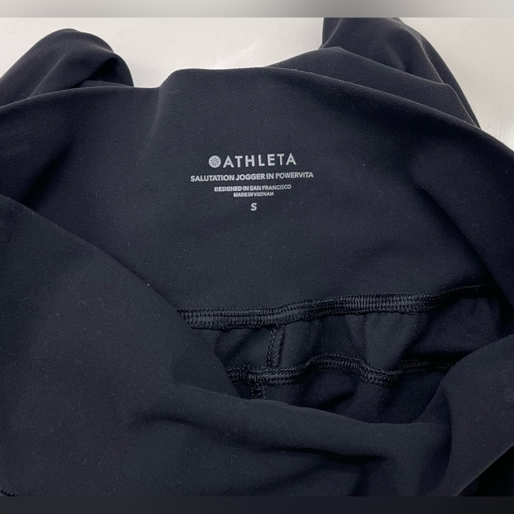ATHLETA Salutation High Rise Black Jogger Pants Size S Activewear - Picture 4 of 4